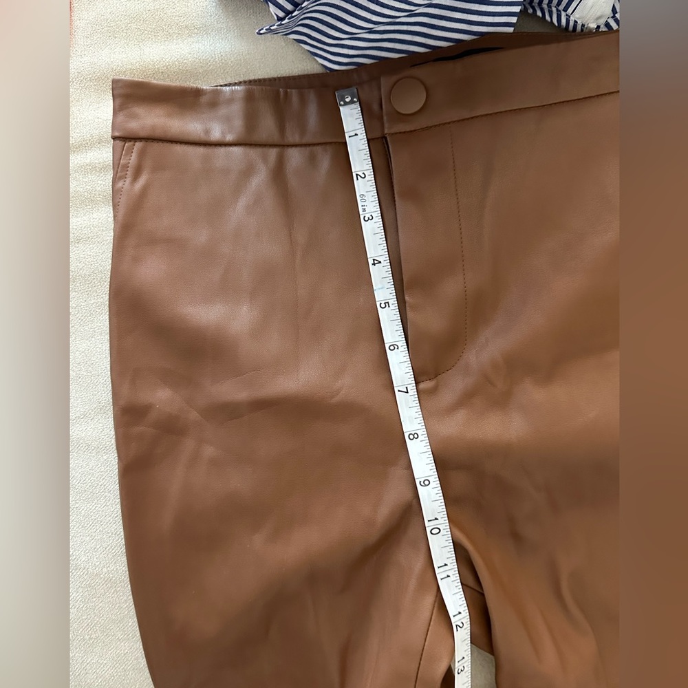 Zara Faux Leather Pants Brown/Tan